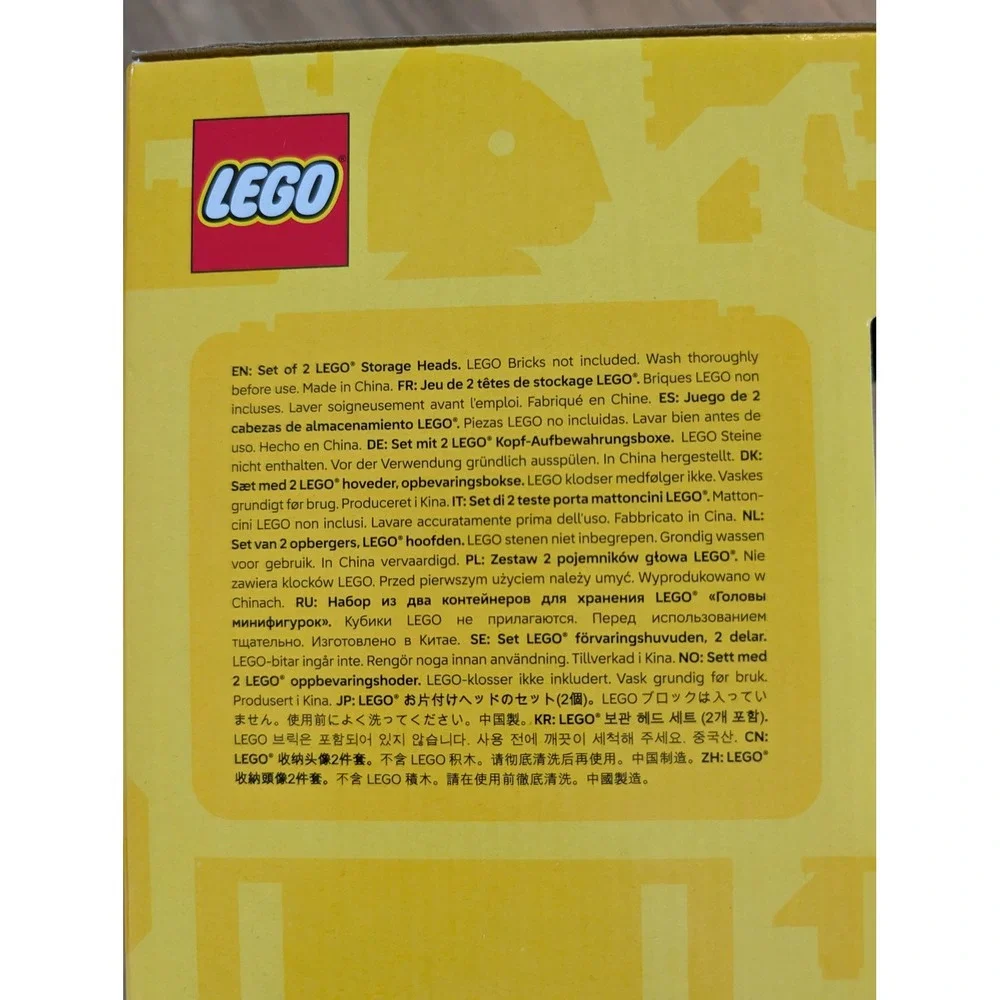 LEGO Halloween Small Storage Head Skeleton Zombie Stackable Organizer Bin 2 Pack